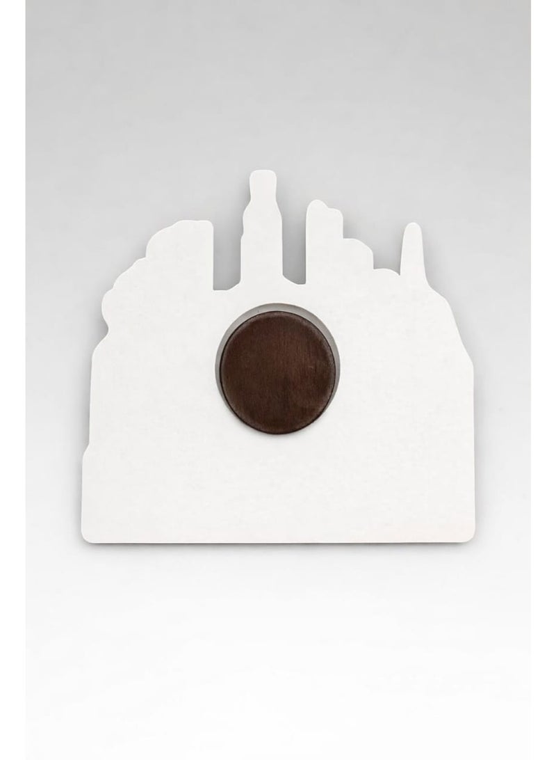 هدايا تذكارية عربية مغناطيس ثلاجة سيراميك المملكة العربية السعودية – تصميم مجسم لأفق مكة المكرمة وبرج الساعة، مع الجمل والنخلة، هدية تذكارية فاخرة من السعودية للديكور والسفر - Image 5